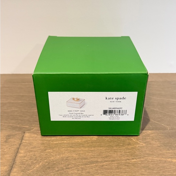 NWT Kate Spade Make It Pop Gold Floral Covered Box - Picture 4 of 8